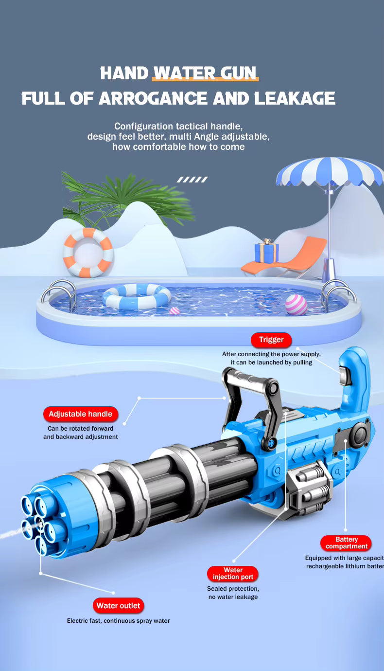 Electric Rotating Barrel Gatling Water Gun