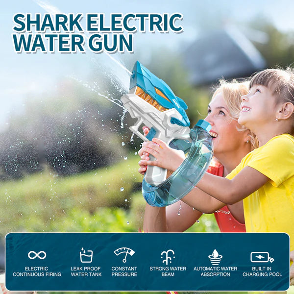 Shark Electric Water Gun – Automatic Absorption Blaster for Kids & Adults